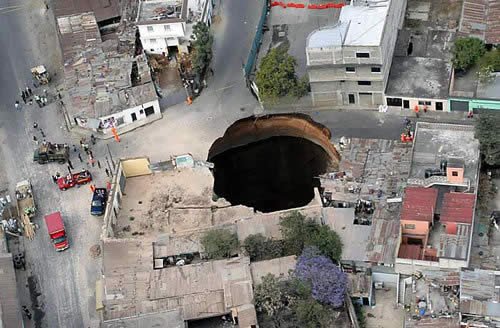 Hole in the ground.